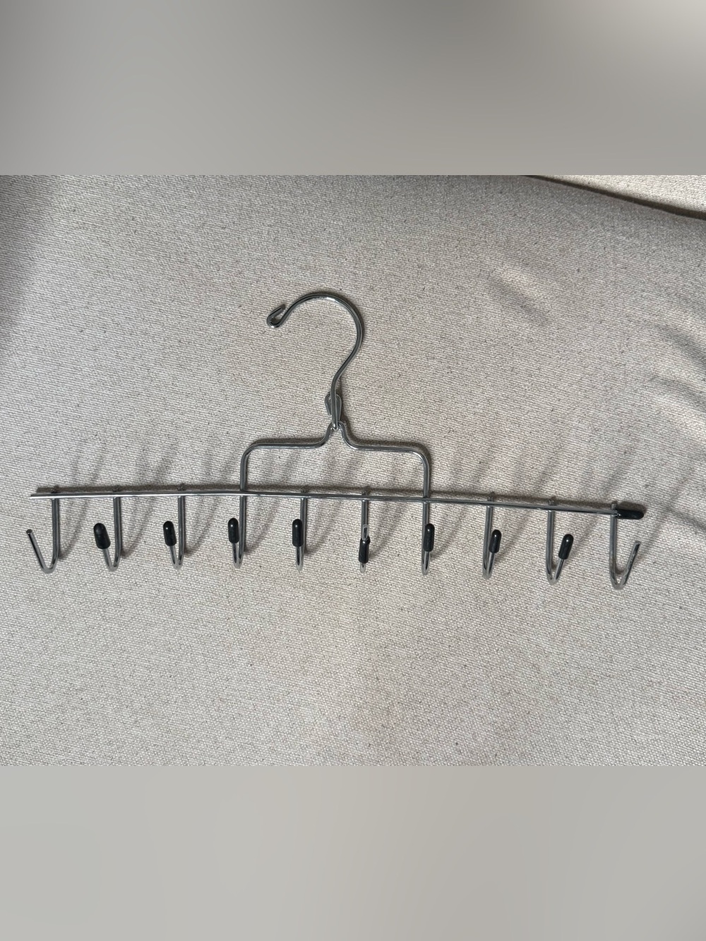 Metal 10-Hook Tie, Belt & Scarf Hanger